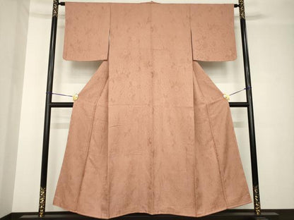 平和屋着物●上質な色無地　辻が花地紋　鴇浅葱色　正絹　逸品　AABH4228ck