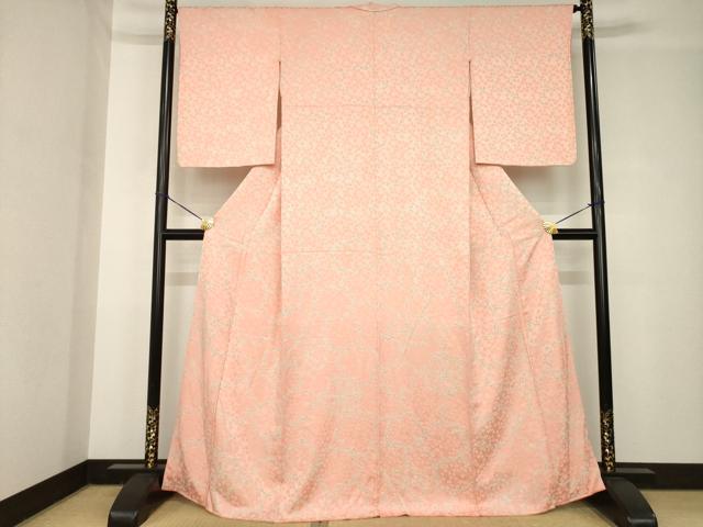 平和屋着物●上質な小紋　総絞り　楓　梅　正絹　逸品　AABH4234ck