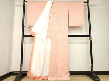 平和屋着物●上質な小紋　総絞り　楓　梅　正絹　逸品　AABH4234ck