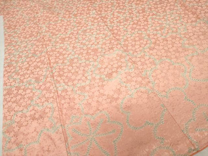 平和屋着物●上質な小紋　総絞り　楓　梅　正絹　逸品　AABH4234ck