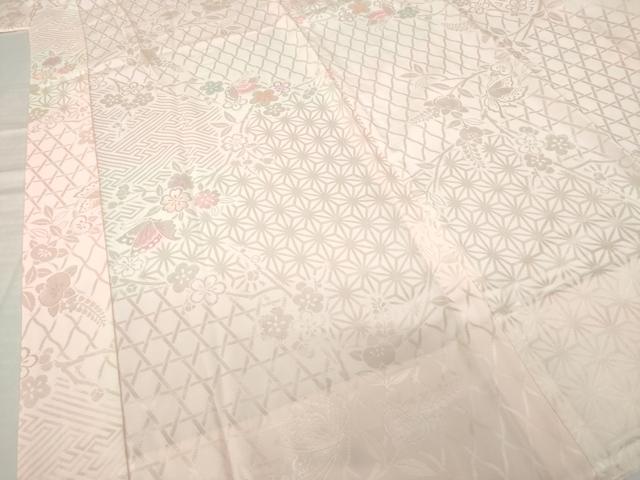 平和屋着物○振袖用長襦袢 無双仕立て 花蝶地紋 暈し染 正絹