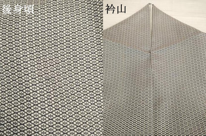 平和屋着物●本場大島紬　染大島　小紋　花菱文　正絹　逸品　AABH4237ck
