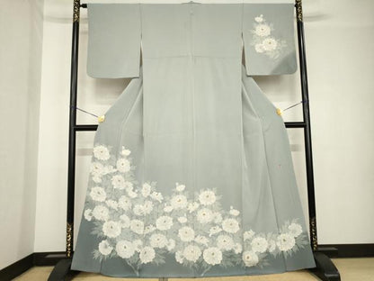 平和屋着物●訪問着　作家物　草花文　正絹　逸品　AABH4241ck
