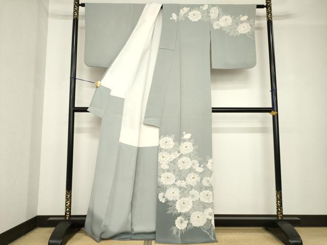 平和屋着物○訪問着 作家物 草花文 正絹 逸品 AABH4241ck