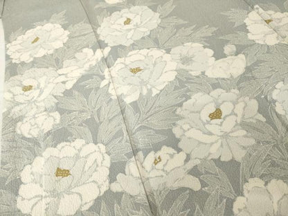 平和屋着物●訪問着　作家物　草花文　正絹　逸品　AABH4241ck