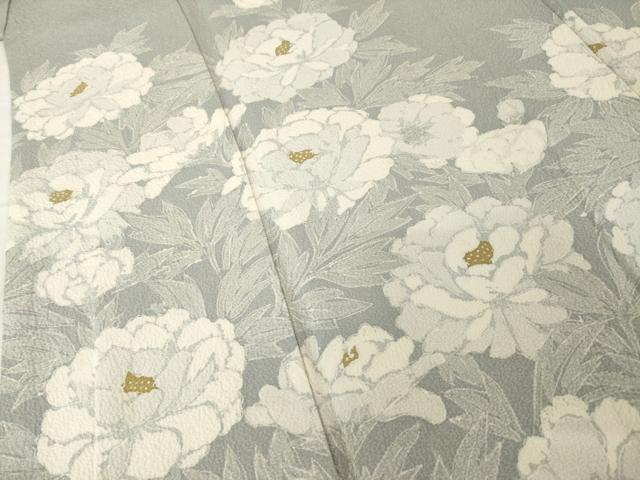 平和屋着物●訪問着　作家物　草花文　正絹　逸品　AABH4241ck