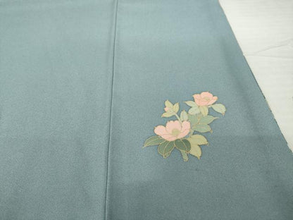 平和屋着物●訪問着　友禅　几帳花文　暈し染め　金彩　ロング丈　正絹　逸品　AABH4243ck