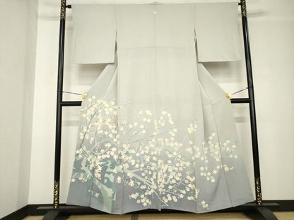 平和屋着物●本加賀友禅作家　瀬野幾久代　色留袖　枝梅文　正絹　逸品　AABH4246ck