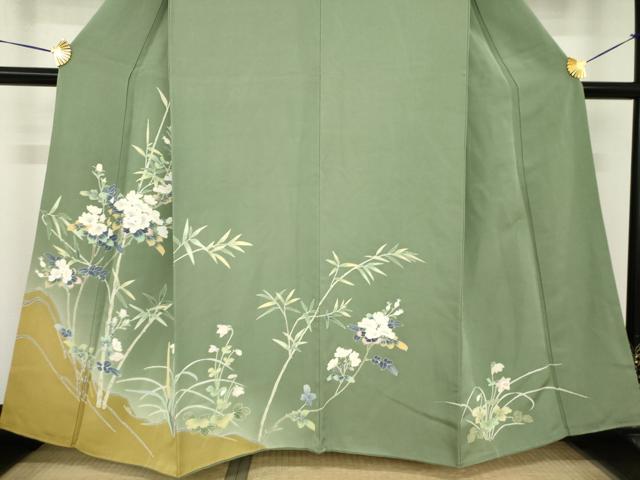 平和屋着物●訪問着　友禅　枝花文　正絹　逸品　AABH4247ck