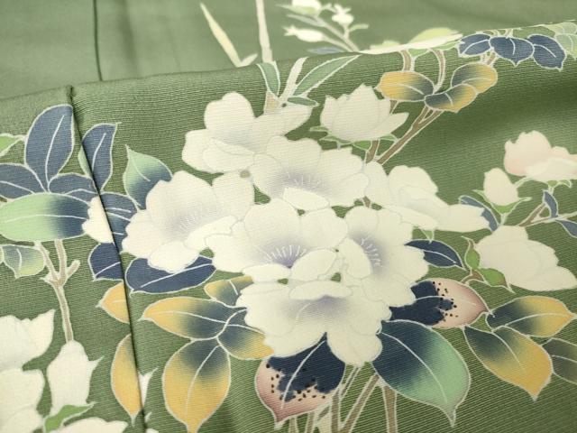 平和屋着物○訪問着 友禅 枝花文 正絹 逸品 AABH4247ck