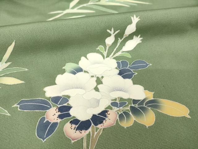 平和屋着物●訪問着　友禅　枝花文　正絹　逸品　AABH4247ck