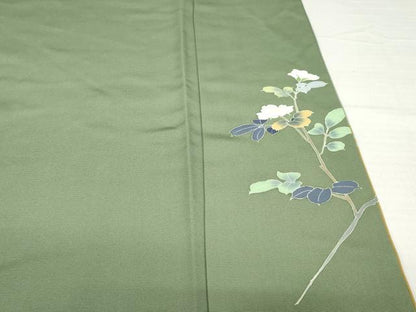 平和屋着物●訪問着　友禅　枝花文　正絹　逸品　AABH4247ck