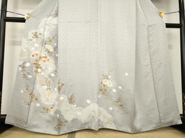 平和屋着物●訪問着　絞り　刺繍　扇面花文　金彩　高島屋扱い　正絹　逸品　AABH4250ck
