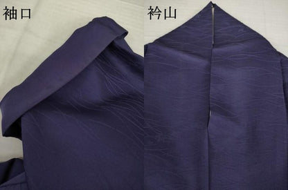 平和屋着物●上質な色無地　吹き寄せ地紋　濃鼠色　　正絹　逸品　AABH4251ck