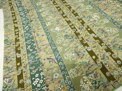 平和屋着物●上質な小紋　型染め　流水飛鶴花間道　正絹　逸品　AABH4252ck