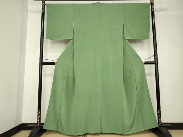 平和屋着物●上質な色無地　作家物　天然草木染　柳茶色　　正絹　逸品　未使用　AABH4254ck