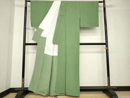 平和屋着物●上質な色無地　作家物　天然草木染　柳茶色　　正絹　逸品　未使用　AABH4254ck