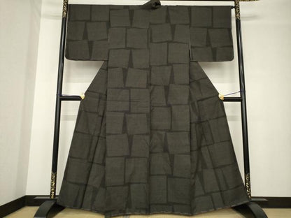 平和屋着物●本場大島紬　一元絣　色紙文　正絹　逸品　AABH4260ck