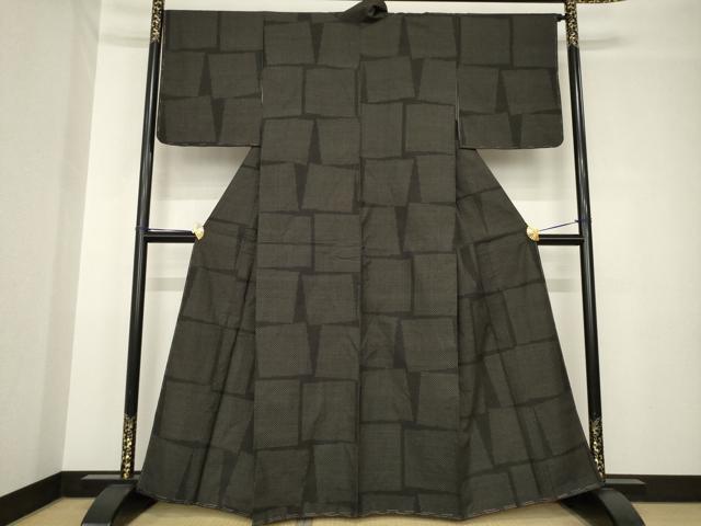 平和屋着物●本場大島紬　一元絣　色紙文　正絹　逸品　AABH4260ck