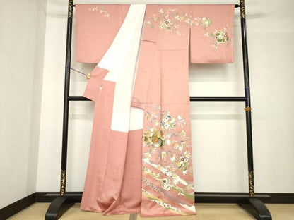 平和屋着物●訪問着　友禅　花丸文　正絹　逸品　AABH4261ck