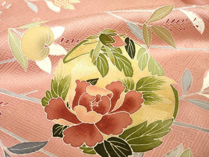 平和屋着物●訪問着　友禅　花丸文　正絹　逸品　AABH4261ck
