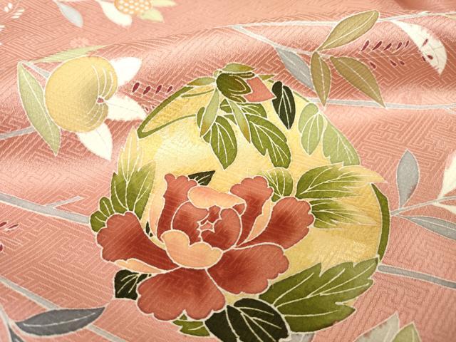 平和屋着物●訪問着　友禅　花丸文　正絹　逸品　AABH4261ck