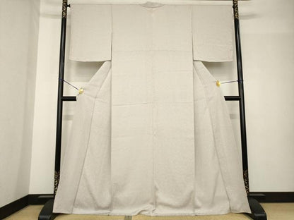 平和屋着物●上質な色無地　唐草地紋　枯野色　正絹　逸品　未使用　AABH4264ck