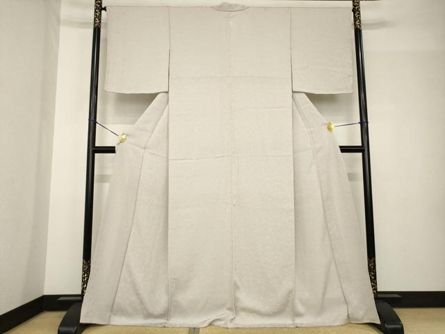 平和屋着物●上質な色無地　唐草地紋　枯野色　正絹　逸品　未使用　AABH4264ck