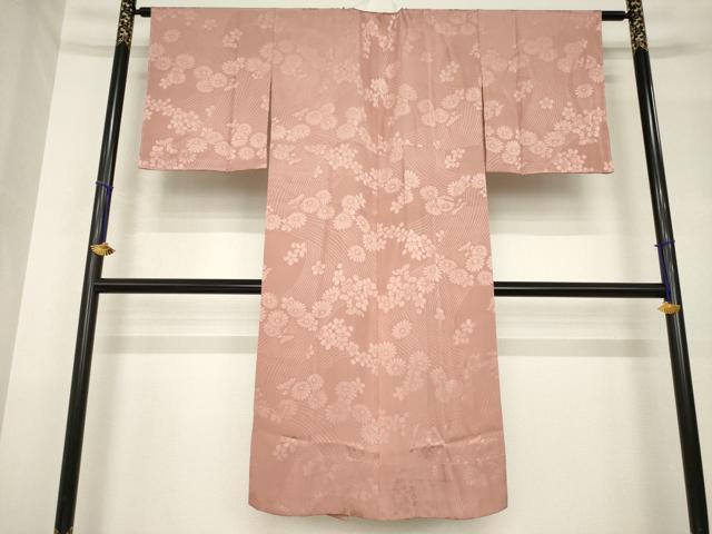 平和屋着物●長襦袢　無双仕立て　流水花地紋　三越扱い　正絹　逸品　未使用　AABH4266ck