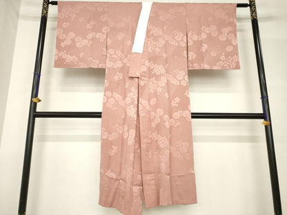 平和屋着物●長襦袢　無双仕立て　流水花地紋　三越扱い　正絹　逸品　未使用　AABH4266ck