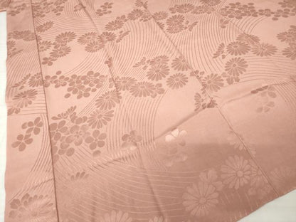 平和屋着物●長襦袢　無双仕立て　流水花地紋　三越扱い　正絹　逸品　未使用　AABH4266ck