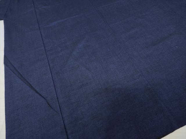 平和屋着物●男性　紬　アンサンブル　色無地　青褐色　正絹　逸品　AABH4269ck