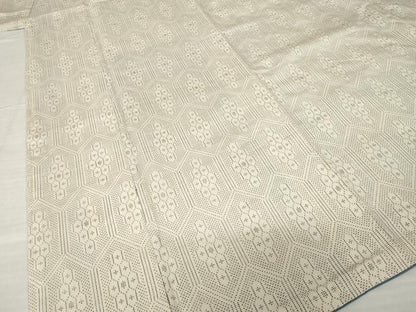 平和屋着物●本場大島紬　白大島　一元絣　亀甲文　正絹　逸品　AABH4270ck