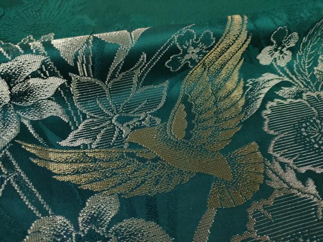 平和屋着物●染色作家　斉藤三才　振袖　花鳥文　寿光織　正絹　逸品　AABH4272ck
