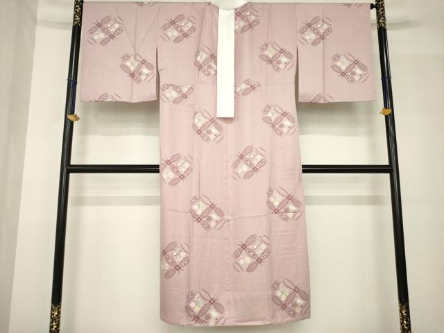 平和屋着物●長襦袢　無双仕立て　七宝花文　半衿刺繍　正絹　逸品　AABH4279ck