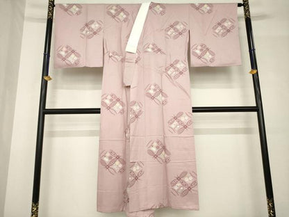 平和屋着物●長襦袢　無双仕立て　七宝花文　半衿刺繍　正絹　逸品　AABH4279ck