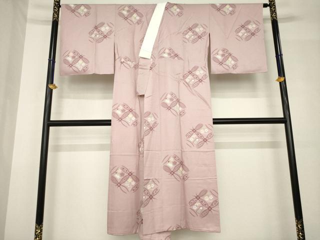平和屋着物●長襦袢　無双仕立て　七宝花文　半衿刺繍　正絹　逸品　AABH4279ck