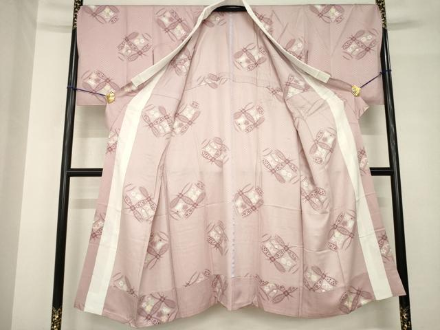 平和屋着物●長襦袢　無双仕立て　七宝花文　半衿刺繍　正絹　逸品　AABH4279ck