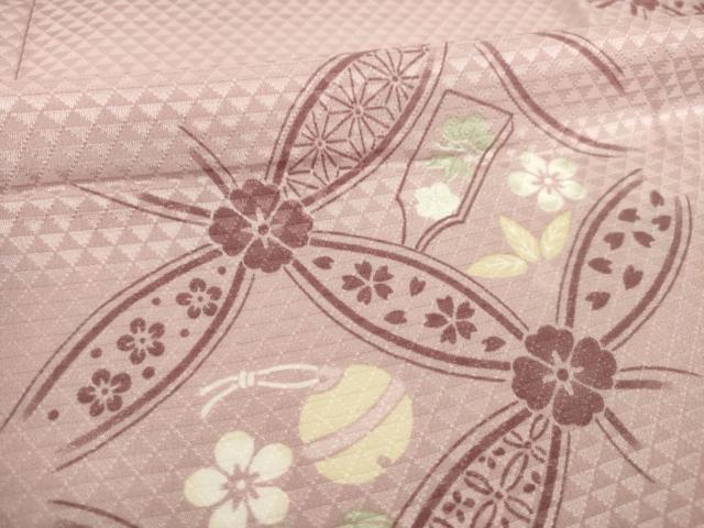 平和屋着物●長襦袢　無双仕立て　七宝花文　半衿刺繍　正絹　逸品　AABH4279ck