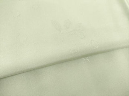 平和屋着物●長襦袢　袷　舞花地紋　若芽色　正絹　逸品　未使用　AABH4280ck
