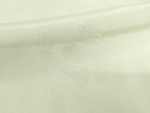 平和屋着物●長襦袢　袷　舞花地紋　若芽色　正絹　逸品　未使用　AABH4280ck