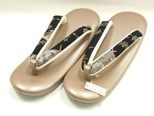 平和屋着物●和装小物　和装草履　金糸　フリーサイズ　逸品　未使用　AABH4281ay