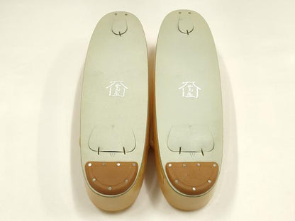 平和屋着物●和装小物　和装草履　銀座 ぜん屋　花柄　金彩　共箱付き　逸品　AABH4291ay
