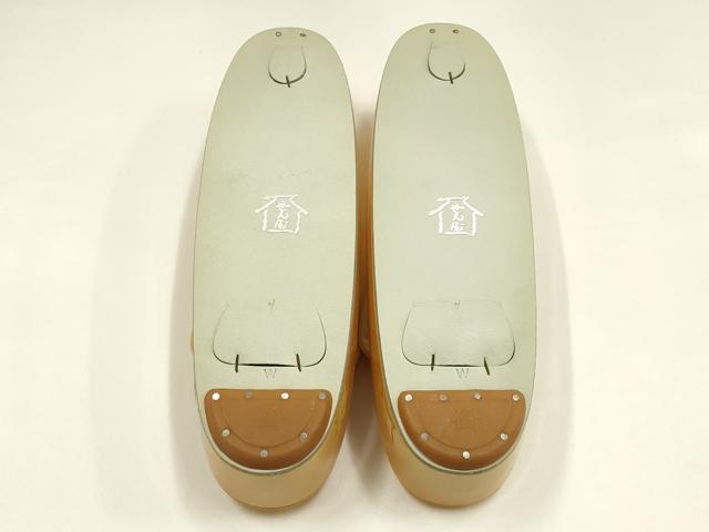 平和屋着物●和装小物　和装草履　銀座 ぜん屋　花柄　金彩　共箱付き　逸品　AABH4291ay