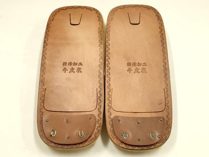 平和屋着物●男性　和装小物　雪駄　畳表風　牛皮底　逸品　未使用　AABH4300ay