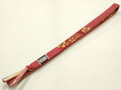 平和屋本店●和装小物 帯締め・帯揚げセット 高麗組 綾出し 花柄 暈し染め 金糸 金彩 正絹 逸品 AABH4307ay
