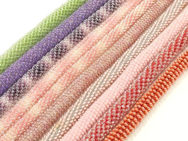 平和屋着物●和装小物　帯締め10本セット　ビーズ　多色多彩　逸品　AABH4325ay