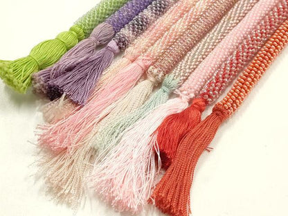平和屋着物●和装小物　帯締め10本セット　ビーズ　多色多彩　逸品　AABH4325ay