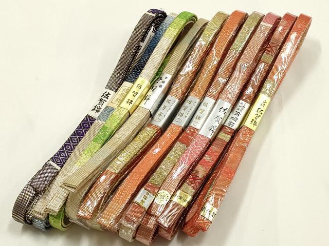 平和屋着物●和装小物　上質な帯締め10本セット　本場筑前博多織　佐賀錦　金銀糸　逸品　全て未使用　AABH4331ay