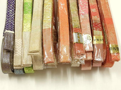 平和屋着物●和装小物　上質な帯締め10本セット　本場筑前博多織　佐賀錦　金銀糸　逸品　全て未使用　AABH4331ay